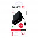 SWISSTEN 230V/3A 2xUSB+USB-C ern